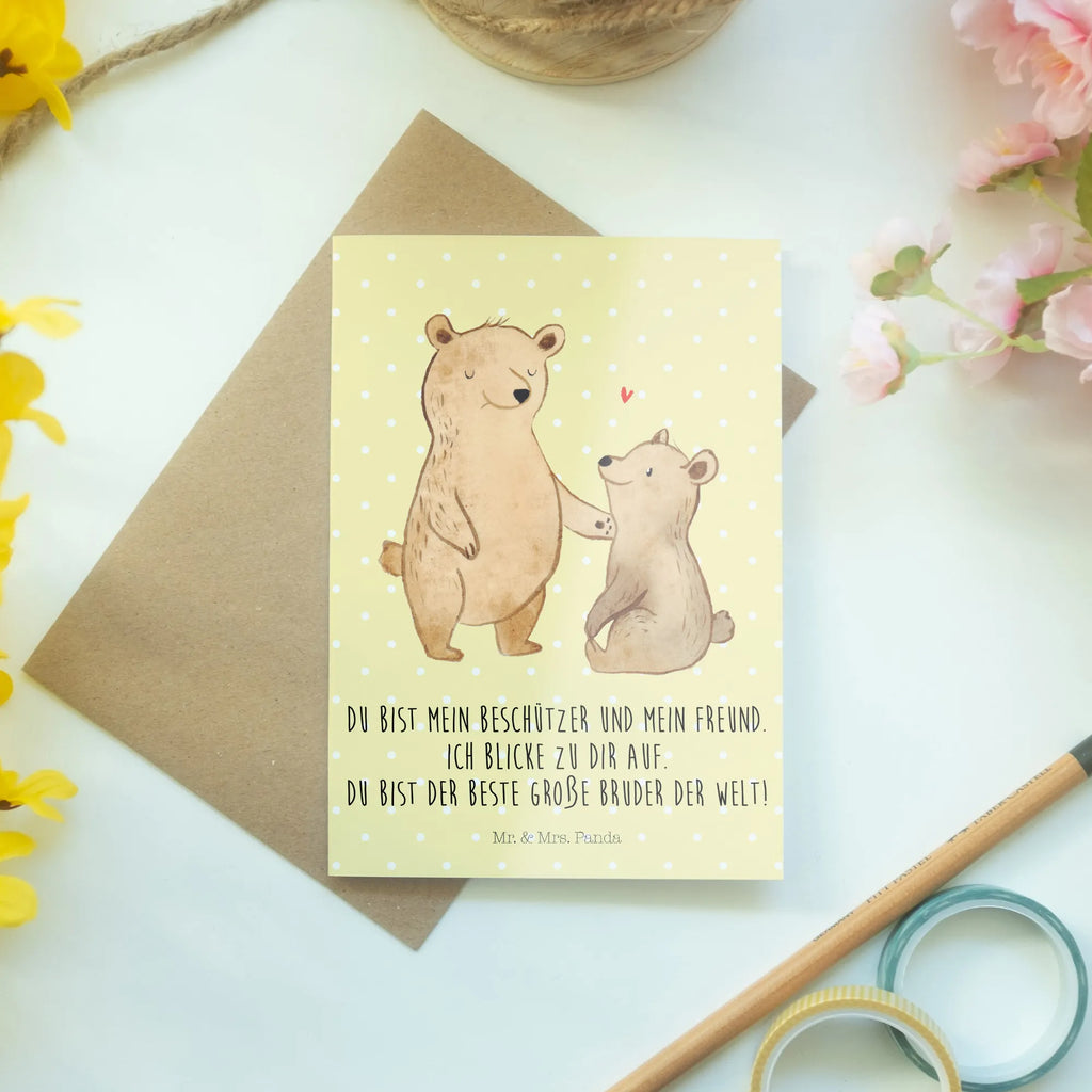 Kartka okolicznościowa Niedźwiedź Starszy brat weihnachtskarten, einladungskarten, genesungskarte, osterkarten, Glückwunschkarte, hochzeitskarten, Motivkarte, Grußkarte, neujahrskarte, valentinstagskarte, jubiläumskarte, Klappkarte, abiturkarte, babykarte, vatertagskarte, kommunionskarte, dankeskarten, osterkarte, Grußkarten, glückwunschkarten, Beileidskarte, firmungskarte, spruchkarte, Oma, Opa, Muttertag, Familie, Schwester, Bruder, Vatertag, Mama, Papa, Brudi, Bär, Bären, Bester Bruder, Großer Bruder, Geschwister