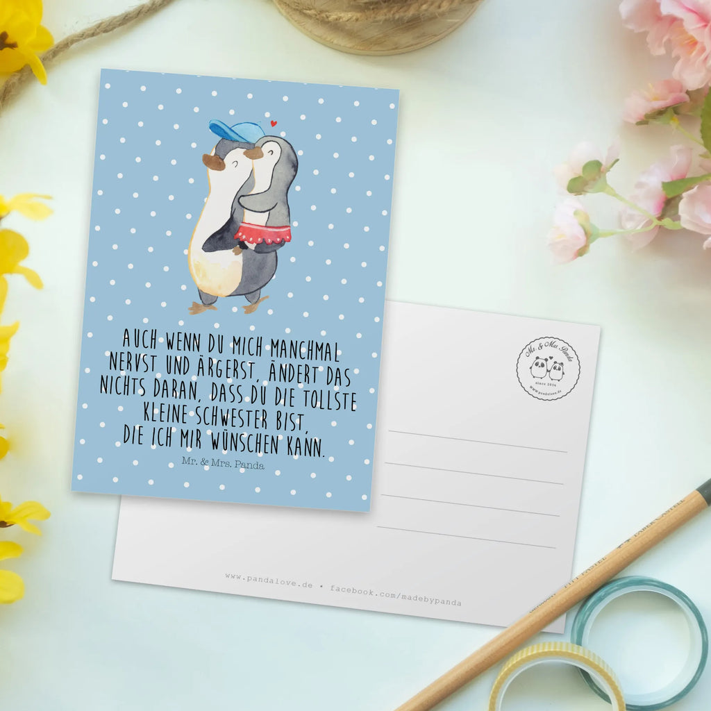 Pocztówka Pingwinek Mała Siostra Geschenkkarte, Ansichtskarten, Einladungskarten Geburtstag, Einladungskarte, Grußkarte, Geburtstagskarte, Dankeskarte, Einladung, Ansichtskarte, Karte, Einladung Geburtstag, Postkarte, Familie, Vatertag, Muttertag, Bruder, Schwester, Mama, Papa, Oma, Opa
