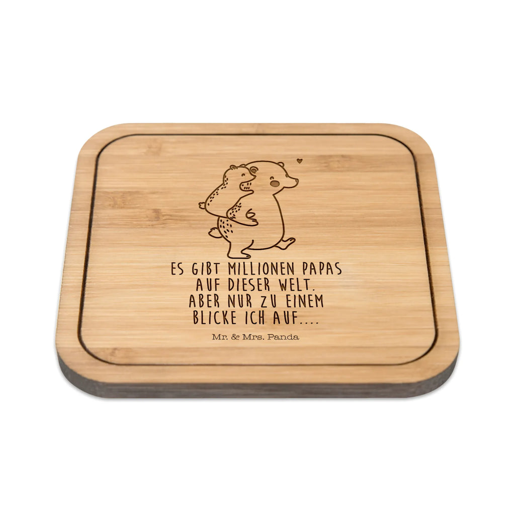Square coaster Papa Bear wood, glass, square, giveaways, glasses, set, gifts, glass coasters, gift, breakfast, party, presents, coasters, Family, Father's Day, Mother's Day, brother, sister, Mom, Dad, uncle, birthday, daddy, father's day, dad, present