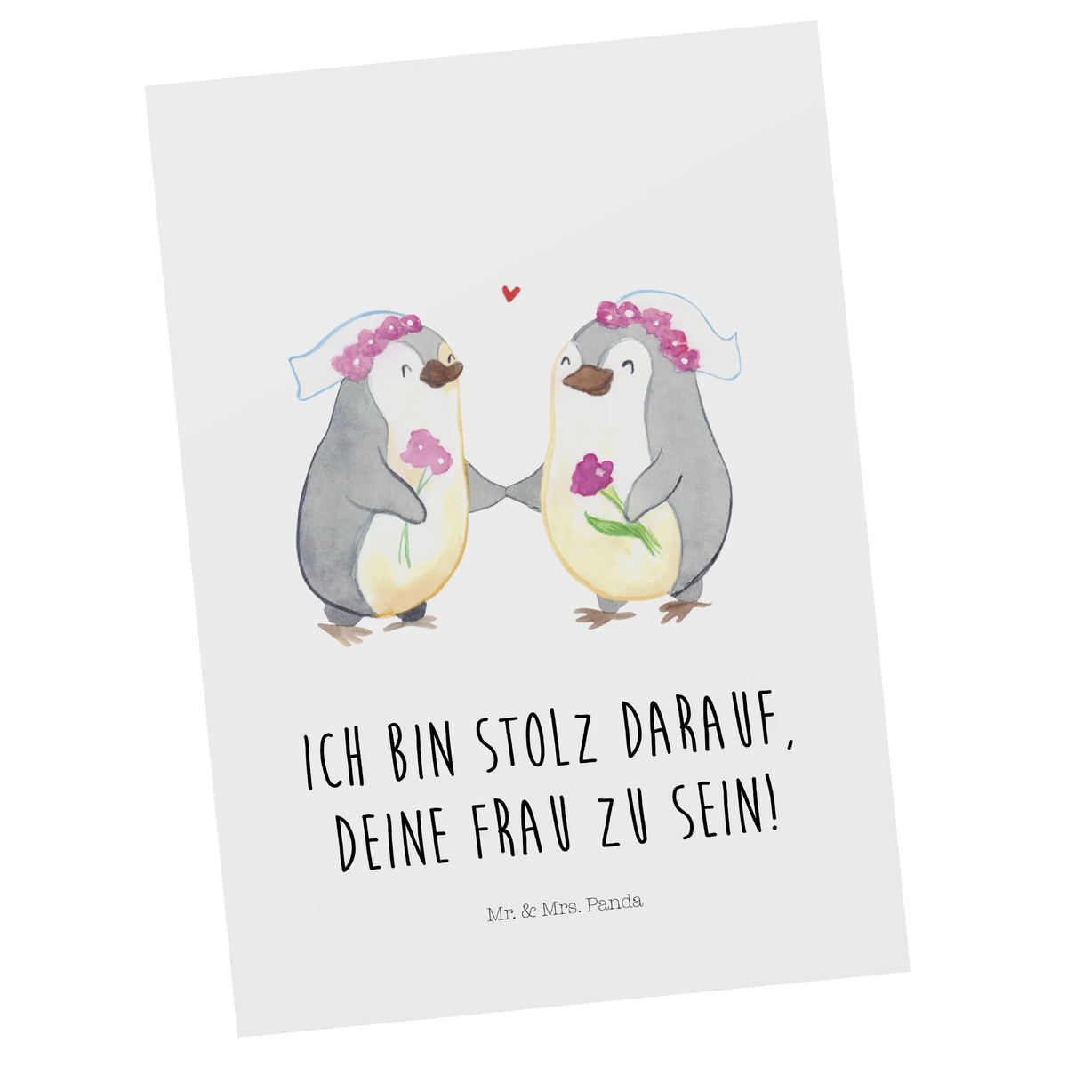 Postcard penguins Lesbian Pride gifts, Wedding, marriage