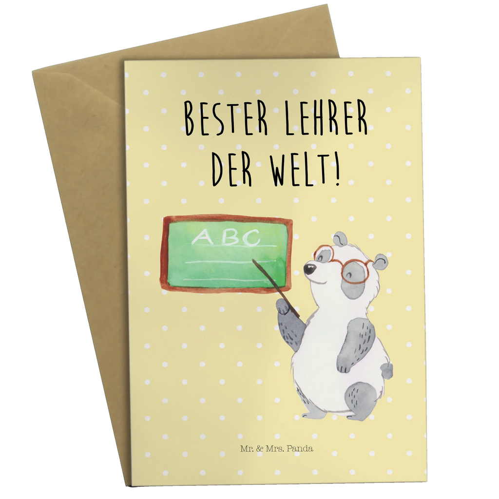 Grußkarte Panda Lehrer Glückwunschkarte, Karte, Grußkarte, Einladungskarte, Ansichtskarten, Klappkarte, Hochzeitskarte, Geburtstagskarte, Tiermotive, Gute Laune, lustige Sprüche, Tiere