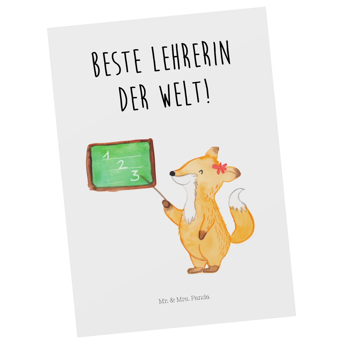 Postkarte Fuchs Lehrerin Fotokarte, kunstkarte, bildkarte, einzelkarte, Ansichtskarte, Grußkarte, Designkarte, spruchkarte, Postkarte, Postkarten, Motivkarte, Ansichtskarten, Kunstkarten, Tiere, Tiermotive, Gute Laune, Lustige Sprüche