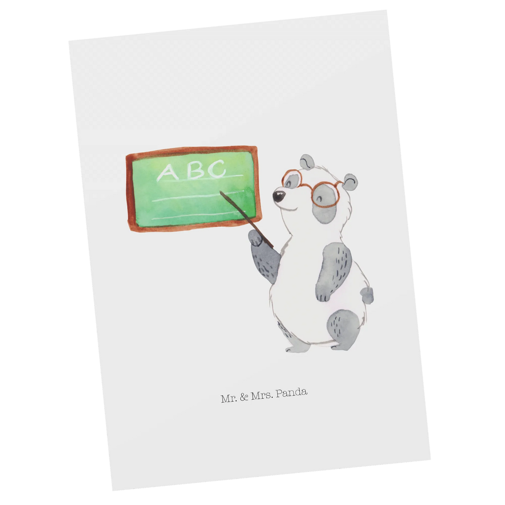 Postcard panda Teacher kunstkarte, Ansichtskarten, einzelkarte, bildkarte, Designkarte, Grußkarte, Fotokarte, Postkarte, Kunstkarten, Ansichtskarte, Motivkarte, spruchkarte, Postkarten, Tiere, Tiermotive, Gute Laune, Lustige Sprüche