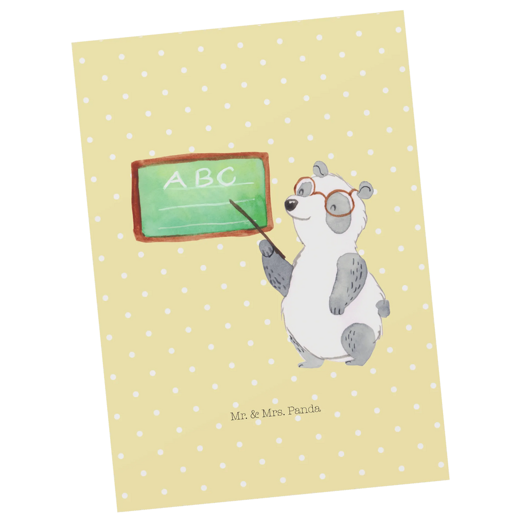 Postcard panda Teacher kunstkarte, Ansichtskarten, einzelkarte, bildkarte, Designkarte, Grußkarte, Fotokarte, Postkarte, Kunstkarten, Ansichtskarte, Motivkarte, spruchkarte, Postkarten, Tiere, Tiermotive, Gute Laune, Lustige Sprüche