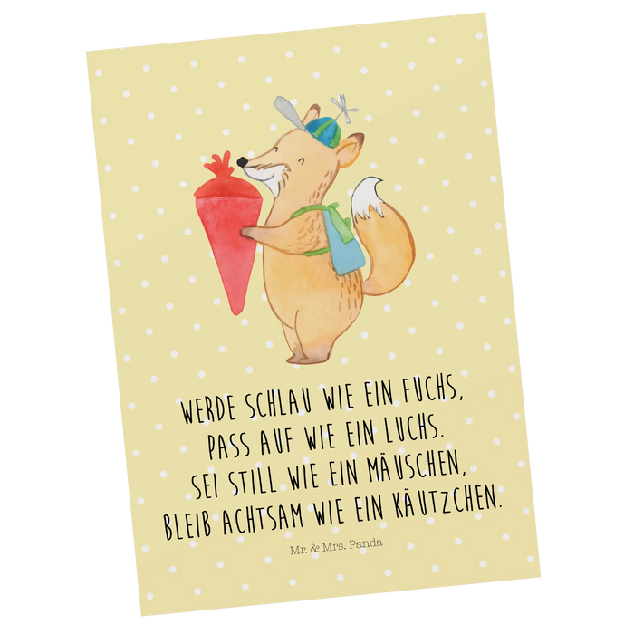 Postkarte Fuchs Schulkind