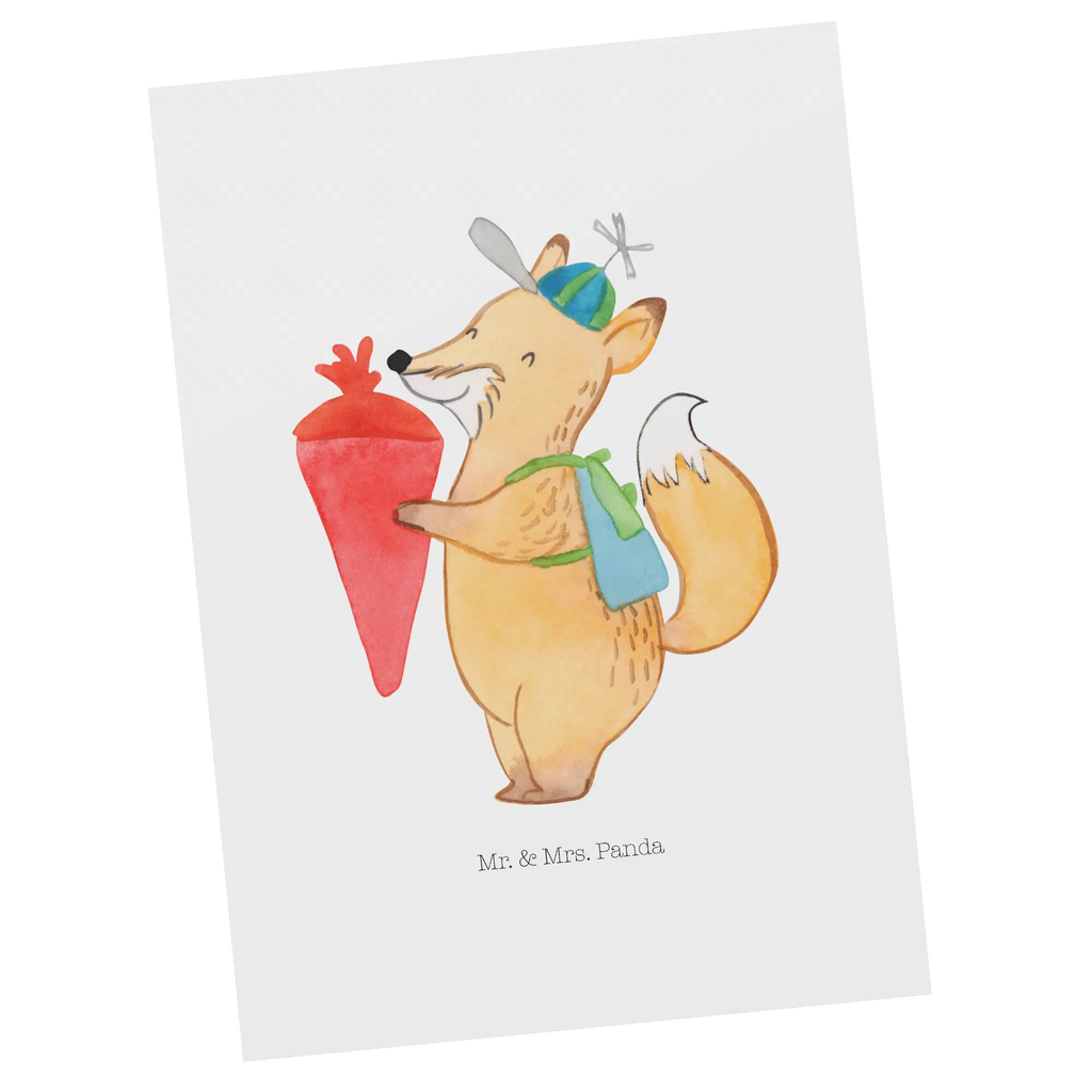 Postcard Fox schoolchild Geschenkkarte, Karte, Geburtstagskarte, Einladungskarte, Einladung, Dankeskarte, Grußkarte, Postkarte, Ansichtskarte, Ansichtskarten, Einladungskarten Geburtstag, Einladung Geburtstag, Tiermotive, Gute Laune, lustige Sprüche, Tiere