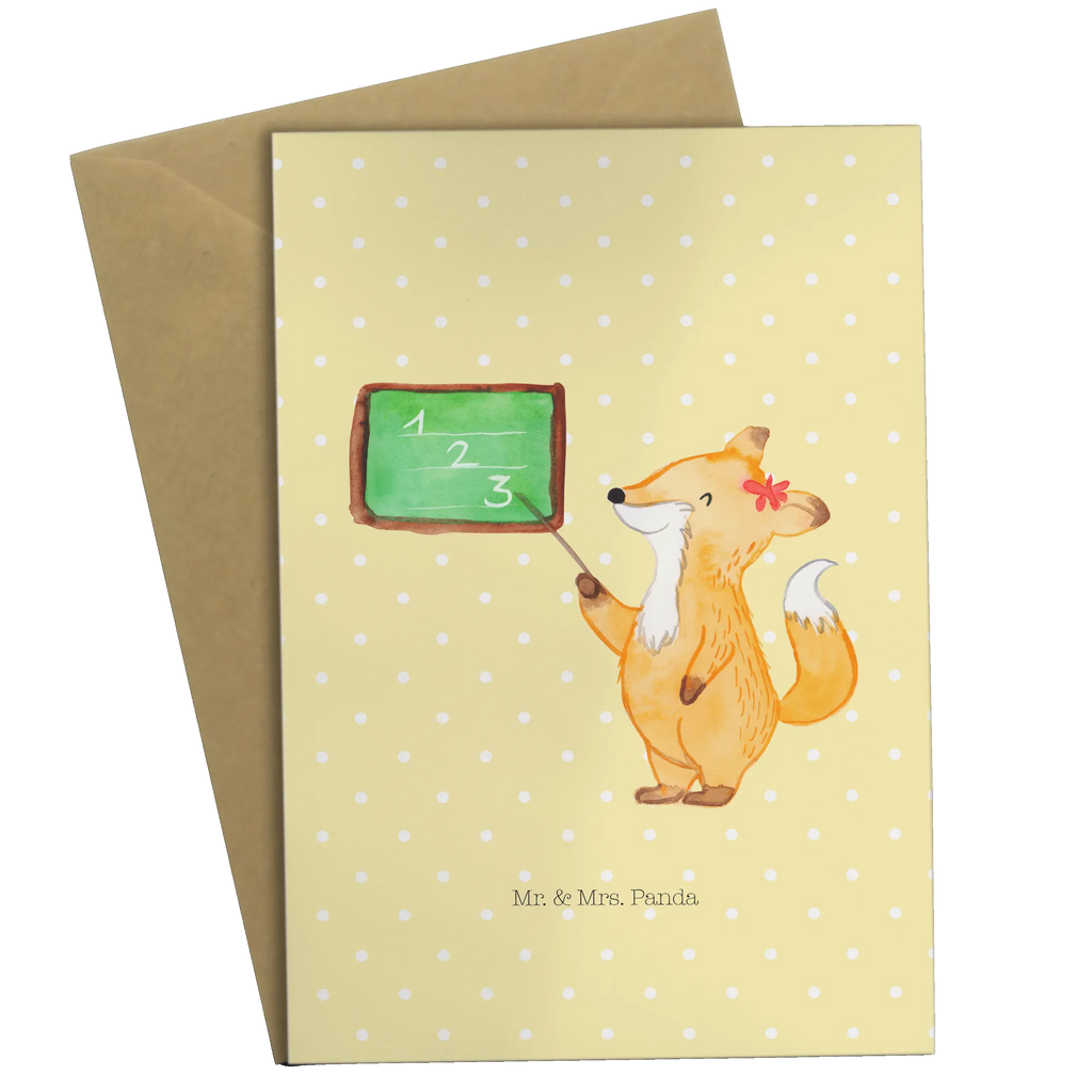 Greetings card Fox teacher Ansichtskarten, Klappkarte, Einladungskarte, Glückwunschkarte, Grußkarte, Geburtstagskarte, Karte, Hochzeitskarte, Tiermotive, Gute Laune, lustige Sprüche, Tiere