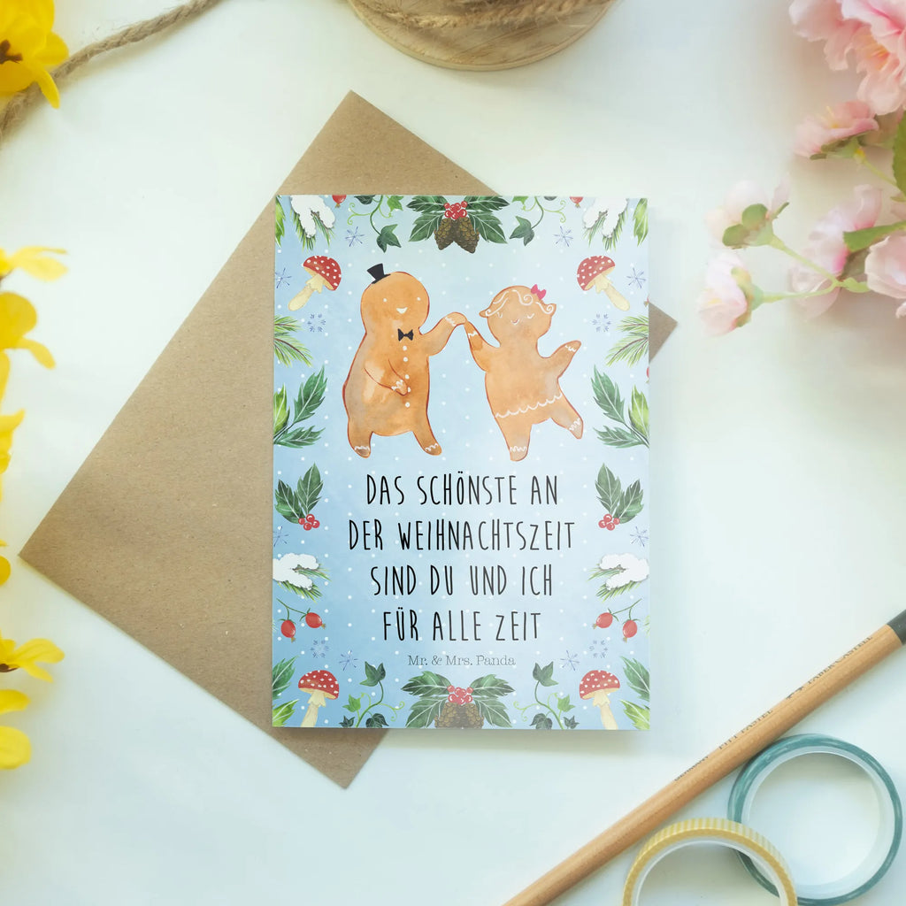 Greetings card Gingerbread Couple Klappkarte, Ansichtskarten, Hochzeitskarte, Einladungskarte, Grußkarte, Glückwunschkarte, Geburtstagskarte, Karte, Winter, Weihnachten, Weihnachtsdeko, Nikolaus, Advent, Heiligabend, Wintermotiv