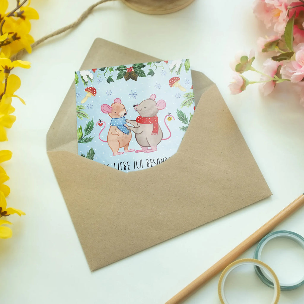 Kartka okolicznościowa myszy Boże Narodzenie Zima, Boże Narodzenie, dekoracje świąteczne, Mikołaj, Adwent, Wigilia, zimowy motyw