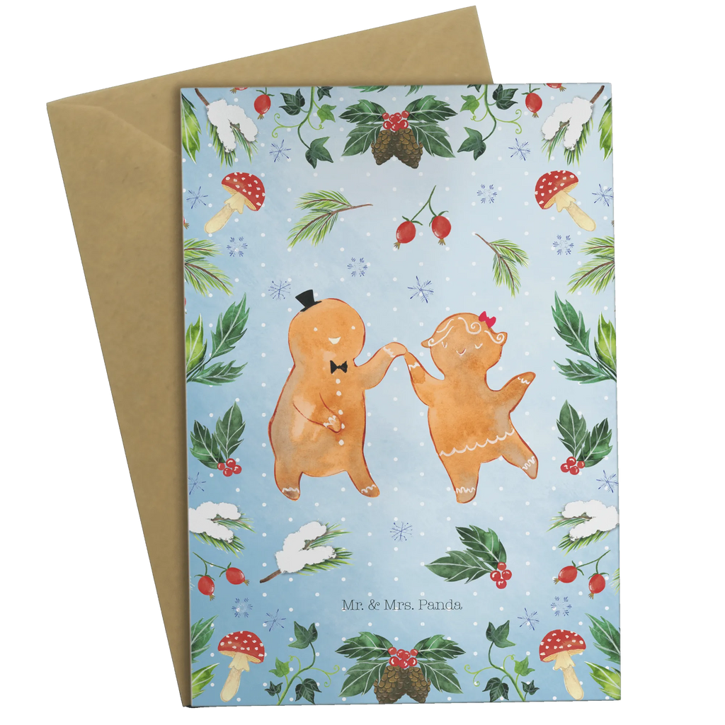 Greetings card Gingerbread Couple Klappkarte, Ansichtskarten, Hochzeitskarte, Einladungskarte, Grußkarte, Glückwunschkarte, Geburtstagskarte, Karte, Winter, Weihnachten, Weihnachtsdeko, Nikolaus, Advent, Heiligabend, Wintermotiv