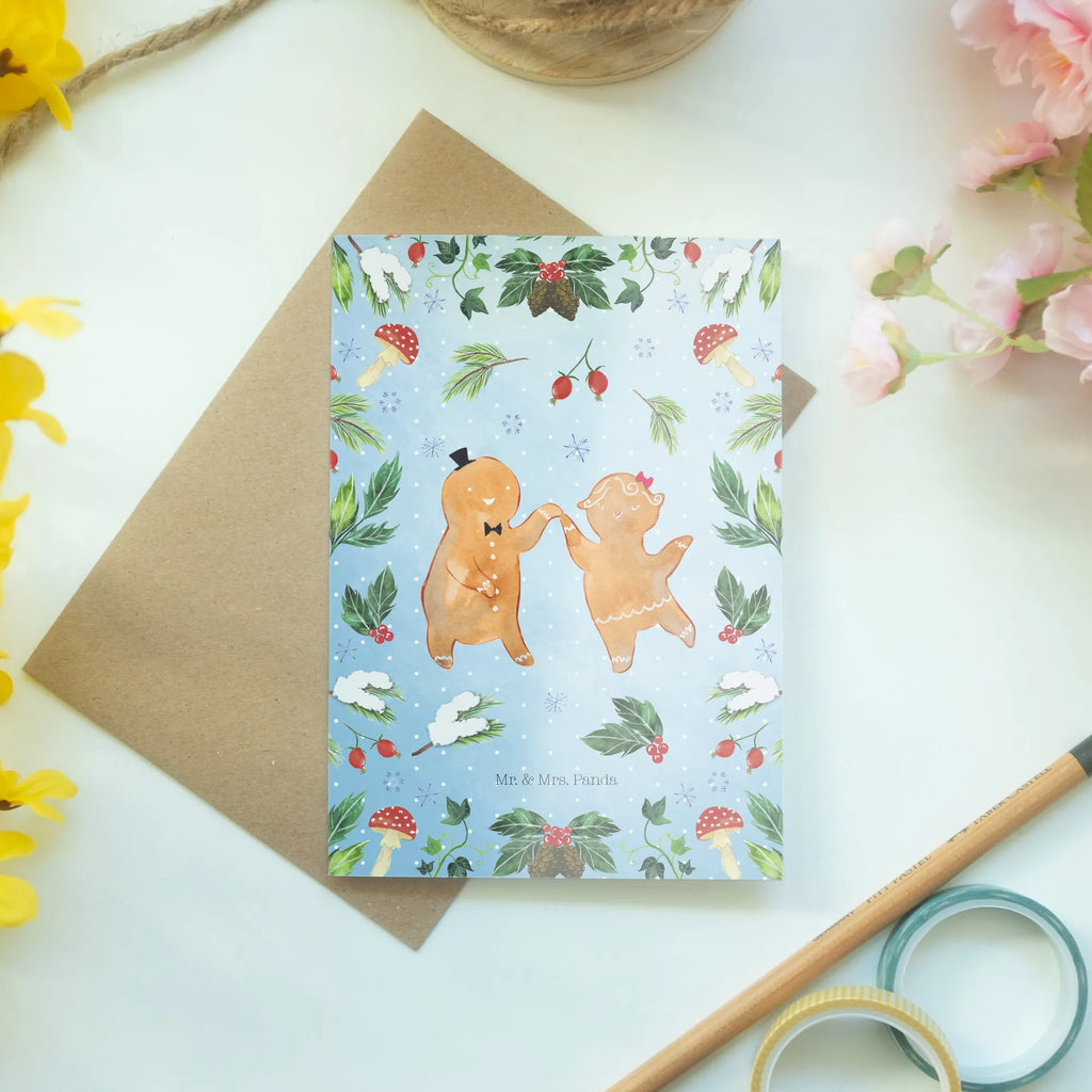 Greetings card Gingerbread Couple Klappkarte, Ansichtskarten, Hochzeitskarte, Einladungskarte, Grußkarte, Glückwunschkarte, Geburtstagskarte, Karte, Winter, Weihnachten, Weihnachtsdeko, Nikolaus, Advent, Heiligabend, Wintermotiv