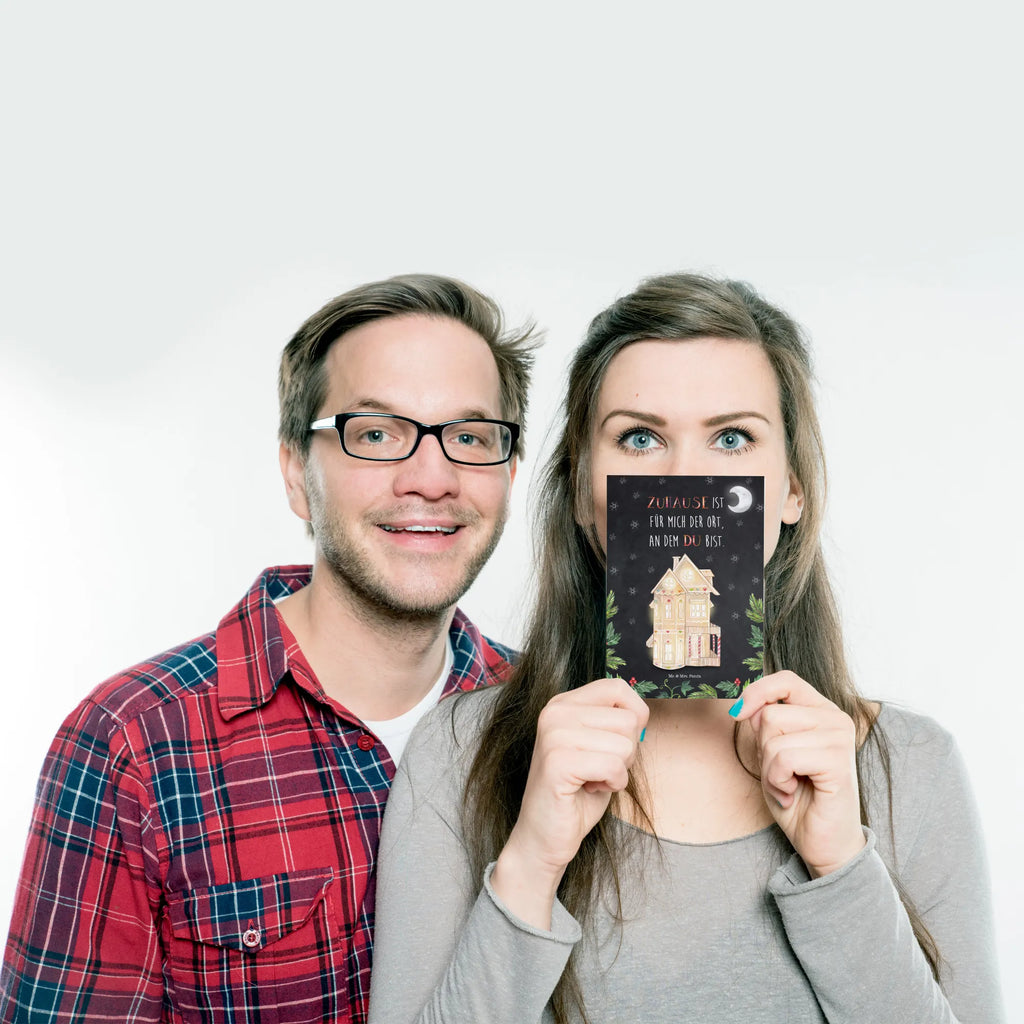 Postcard Gingerbread House paper, card, gift card, letter, invitation, invitation card, Postcard, postcards, gift, Winter, Christmas, Christmas time, snow