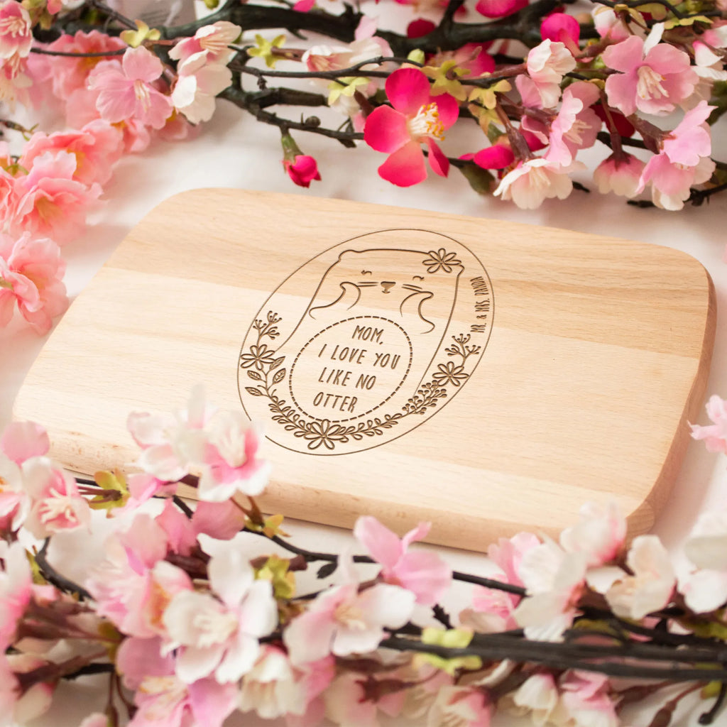 Serving board Mummy Otter breakfast board, Board, cutting board, Family, Father's Day, Mother's Day, brother, sister, Mom, Dad, mother, mom, family, mother's day, birthday, present, love, couple, daughter, christmas, otter, son