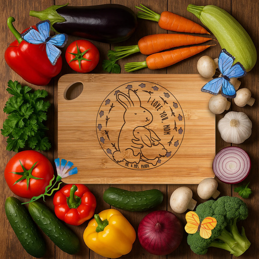 Bamboo chopping board Rabbit Mama Hug cutting block, slices, carving board, bamboo, kitchen, nature, cutting board, robust, engraving, dulcimer, wood, breakfast, kitchen board, board, breakfast board, solid, Family, Father's Day, Mother's Day, brother, sister, Mom, Dad, son, mother, penguin, birthday, family, daughter, Christmas, present, couple, love, rabbit Mama Hug