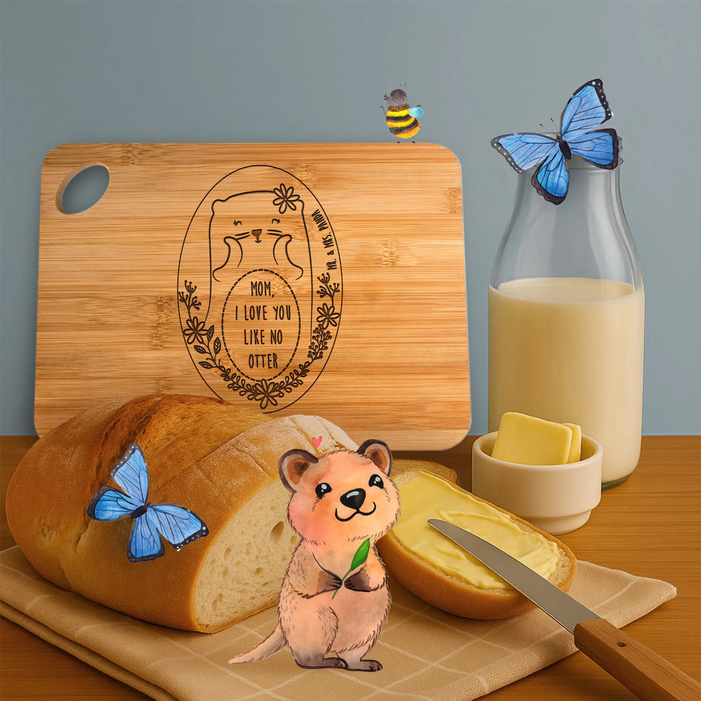 Bambus - deska do krojenia Mama wydry Rodzina, Dzień Ojca, Dzień Matki, brat, siostra, mama, tata, babcia, dziadek