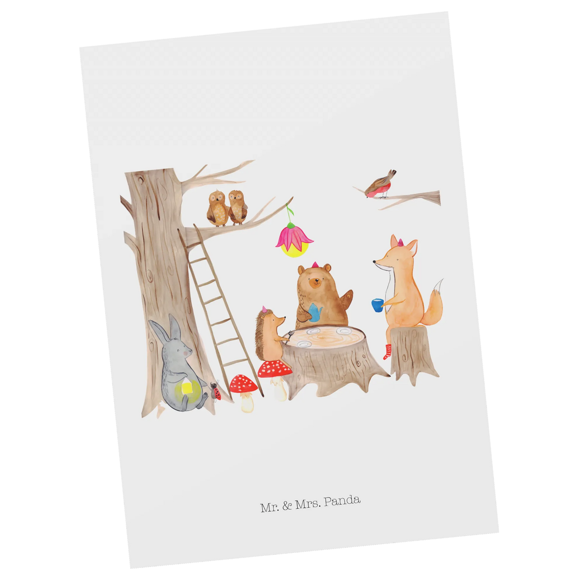 Postcard forest animals picnic Postkarte, bildkarte, einzelkarte, Ansichtskarte, Ansichtskarten, Motivkarte, Kunstkarten, spruchkarte, Postkarten, Fotokarte, kunstkarte, Designkarte, Grußkarte, Gute Laune, Tiermotive, Tiere, Lustige Sprüche, Waldtiere, Wald, Fuchs, Picknick, Hase, Maus, Igel, Eichhörnchen