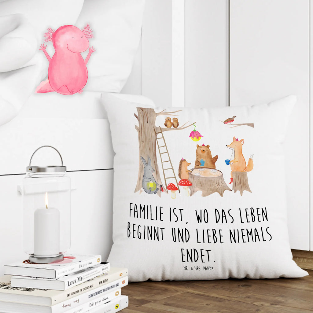 Cushion forest animals picnic soft, pillows, Pillow, pillow case, couch, pad, bed, sofa, cushion, 40x40, fluffy, 40 x 40, settee, bedroom, small animals, cute, funny, cute animal motives, hand drawn, small world, funny sayings, good mood, happy, gifts, gift ideas, special gifts, animal lover, card, forest animals, picnic, squirrel, hare, forest, fox, hedgehog, mouse