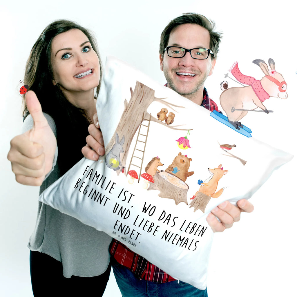 Cushion forest animals picnic soft, pillows, Pillow, pillow case, couch, pad, bed, sofa, cushion, 40x40, fluffy, 40 x 40, settee, bedroom, small animals, cute, funny, cute animal motives, hand drawn, small world, funny sayings, good mood, happy, gifts, gift ideas, special gifts, animal lover, card, forest animals, picnic, squirrel, hare, forest, fox, hedgehog, mouse