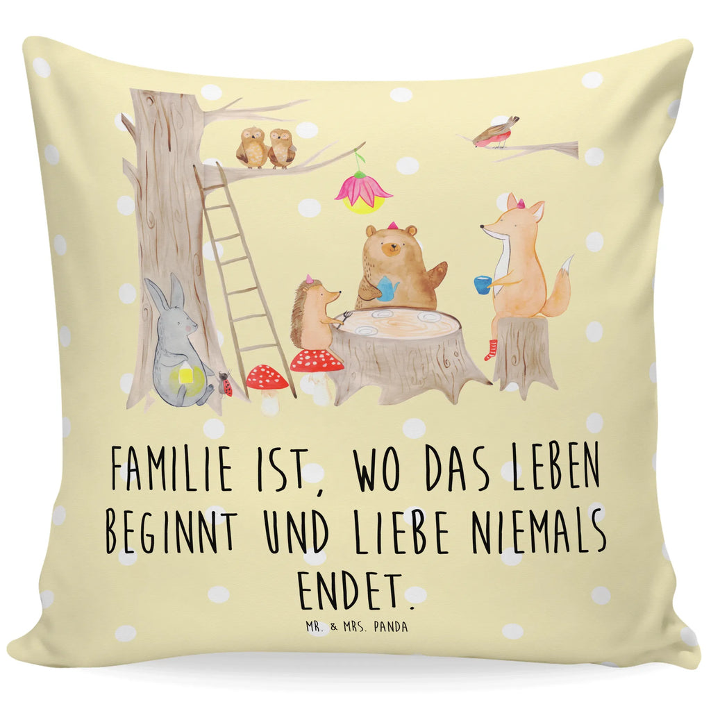 Cushion forest animals picnic soft, pillows, Pillow, pillow case, couch, pad, bed, sofa, cushion, 40x40, fluffy, 40 x 40, settee, bedroom, small animals, cute, funny, cute animal motives, hand drawn, small world, funny sayings, good mood, happy, gifts, gift ideas, special gifts, animal lover, card, forest animals, picnic, squirrel, hare, forest, fox, hedgehog, mouse