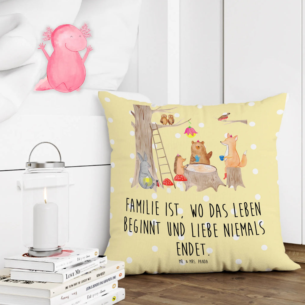 Cushion forest animals picnic soft, pillows, Pillow, pillow case, couch, pad, bed, sofa, cushion, 40x40, fluffy, 40 x 40, settee, bedroom, small animals, cute, funny, cute animal motives, hand drawn, small world, funny sayings, good mood, happy, gifts, gift ideas, special gifts, animal lover, card, forest animals, picnic, squirrel, hare, forest, fox, hedgehog, mouse