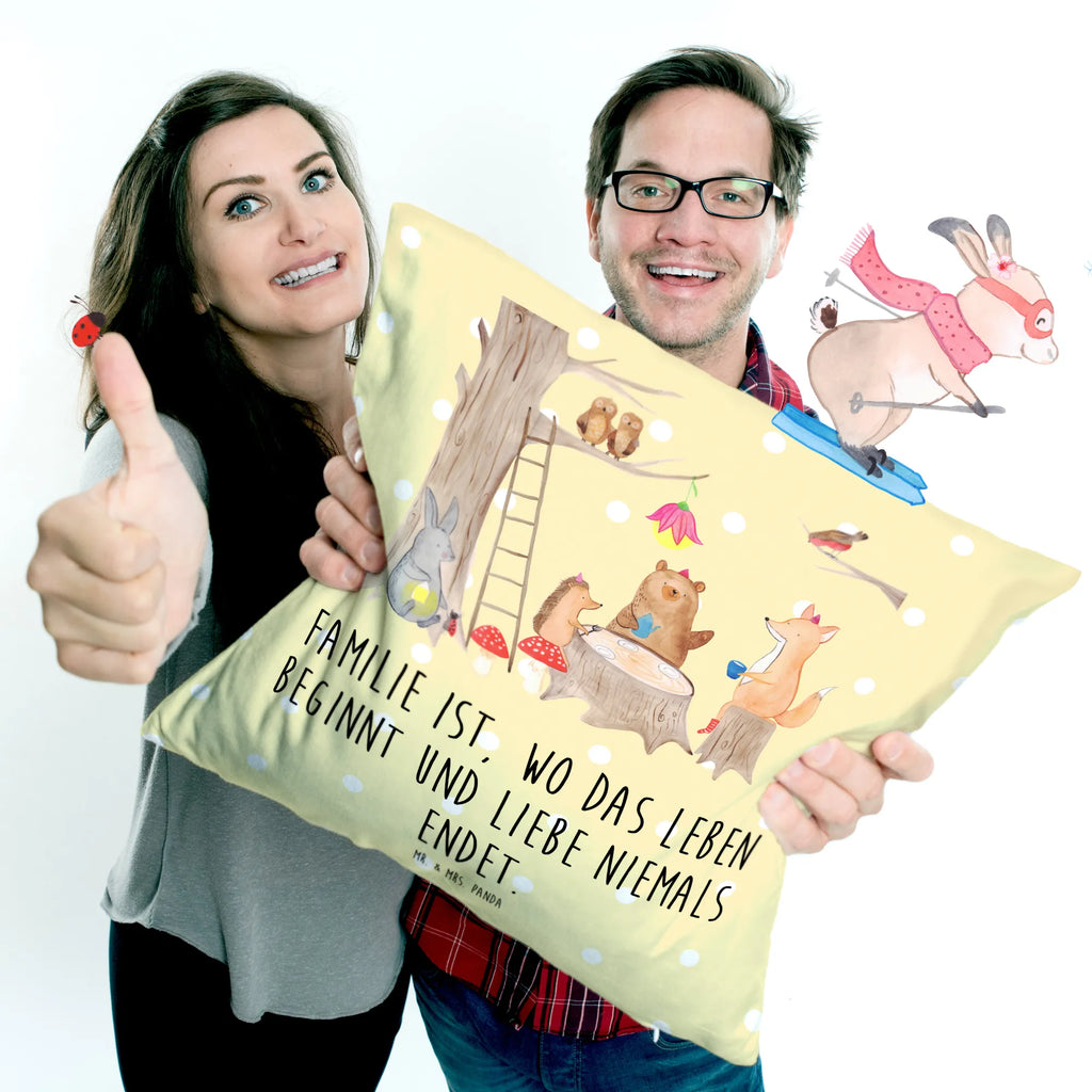 Cushion forest animals picnic soft, pillows, Pillow, pillow case, couch, pad, bed, sofa, cushion, 40x40, fluffy, 40 x 40, settee, bedroom, small animals, cute, funny, cute animal motives, hand drawn, small world, funny sayings, good mood, happy, gifts, gift ideas, special gifts, animal lover, card, forest animals, picnic, squirrel, hare, forest, fox, hedgehog, mouse