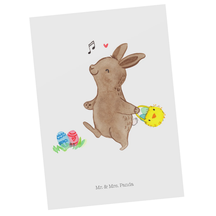 Postcard Rabbits looking for eggs