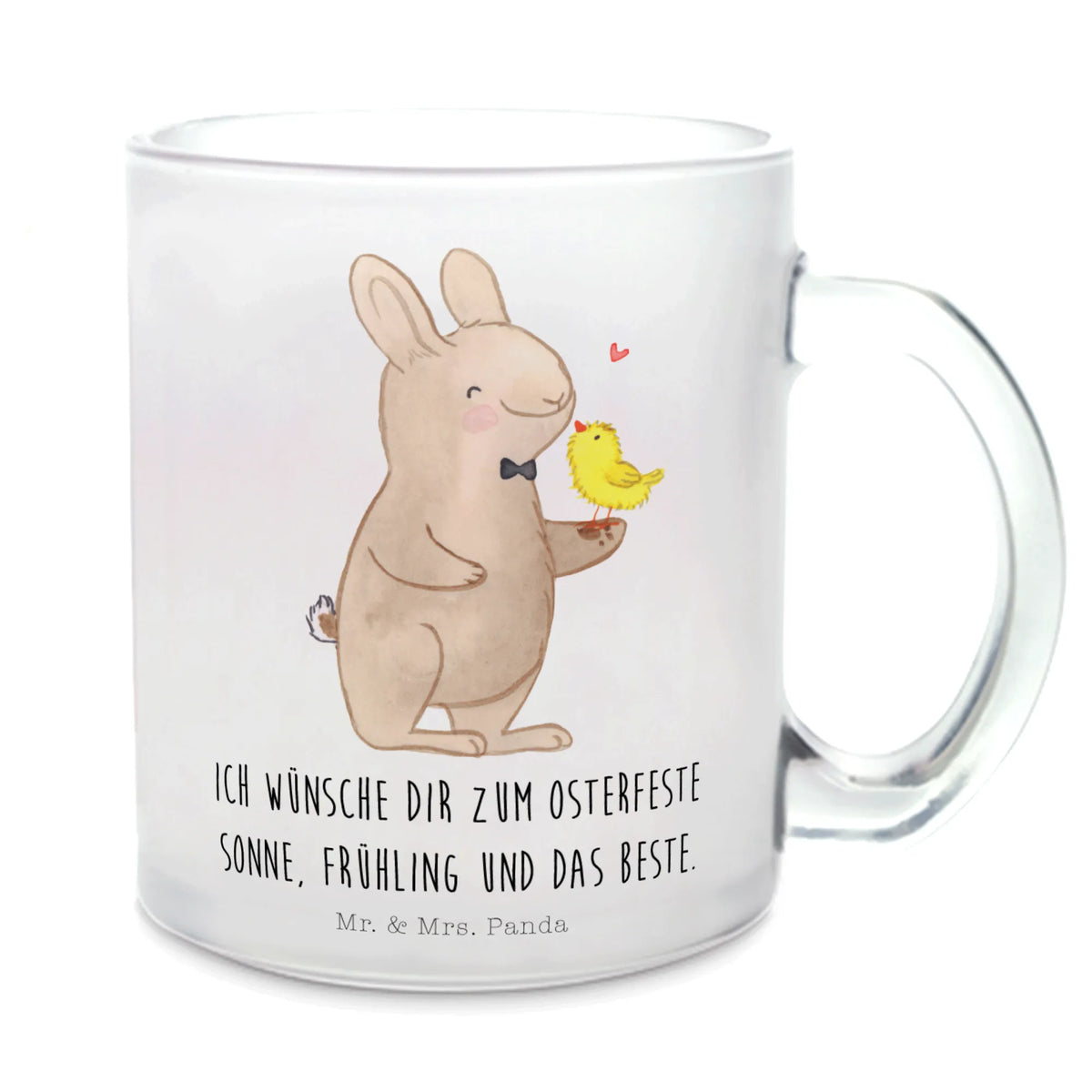 Glass tea cup Hare chick Easter bunny