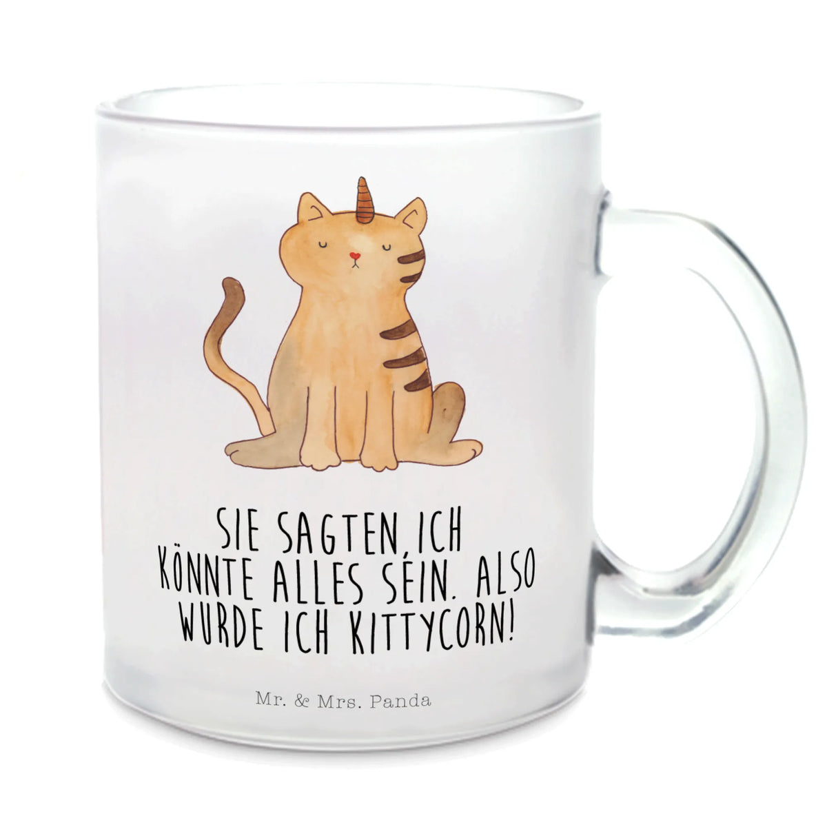 Glass tea cup unicorn Cat cat gift, Kitty, cat lover, Rainbow, cat present, Kittycorn
