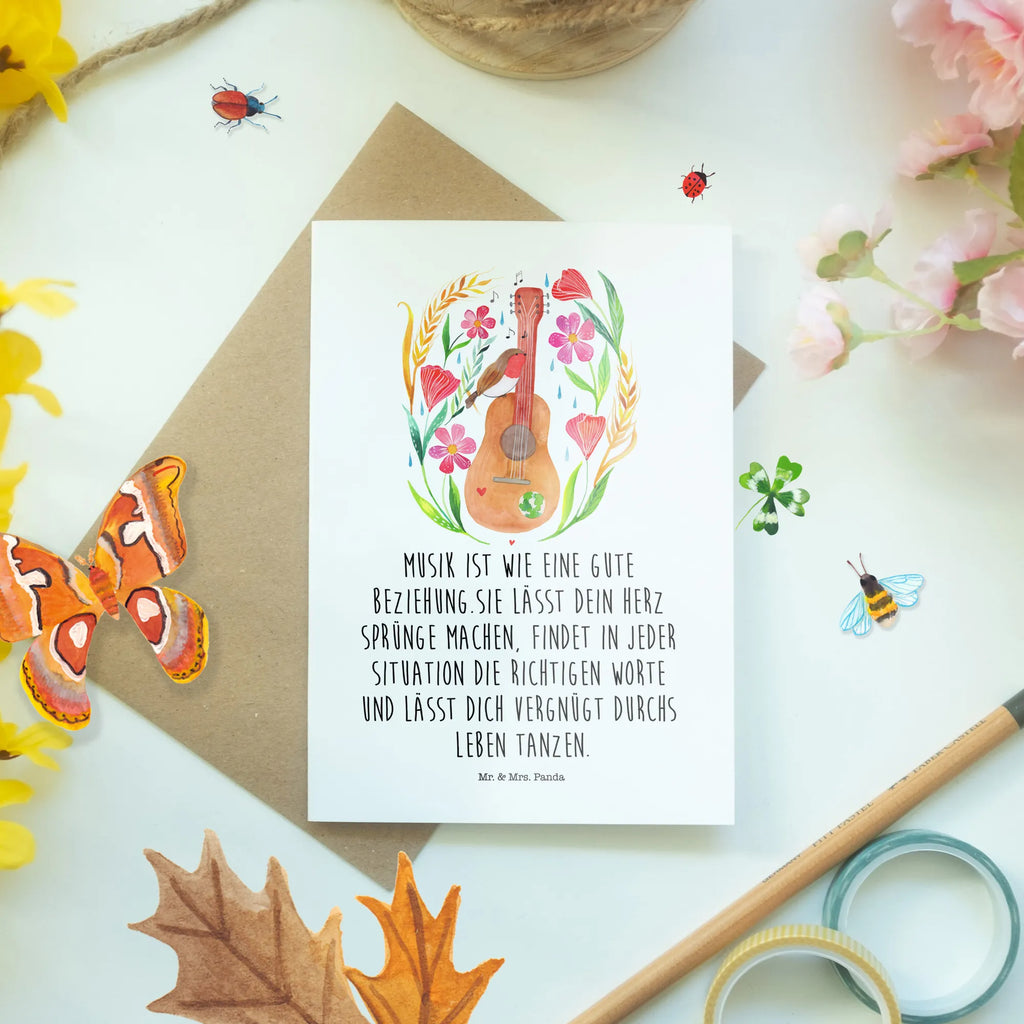 Greetings card Robin Guitar invitation card, birthday card, greeting card, wedding card, folding card, Nature, joy of life, love, music, attitude towards life, singer, songs, musician, guitar