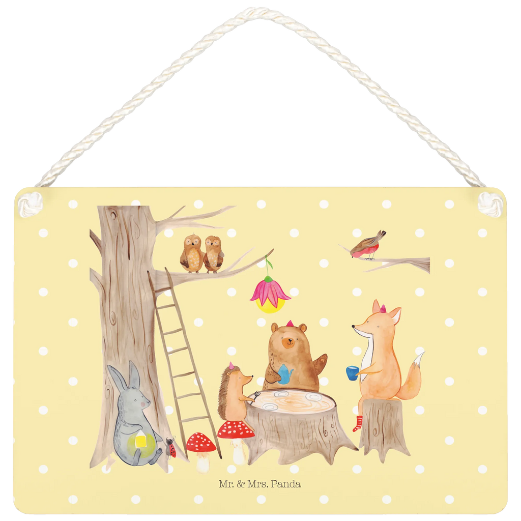 Decorative sign forest animals picnic small animals, cute, funny, cute animal motives, hand drawn, small world, funny sayings, good mood, happy, gifts, gift ideas, special gifts, animal lover, card, forest, forest animals, squirrel, hedgehog, picnic, fox, hare, mouse