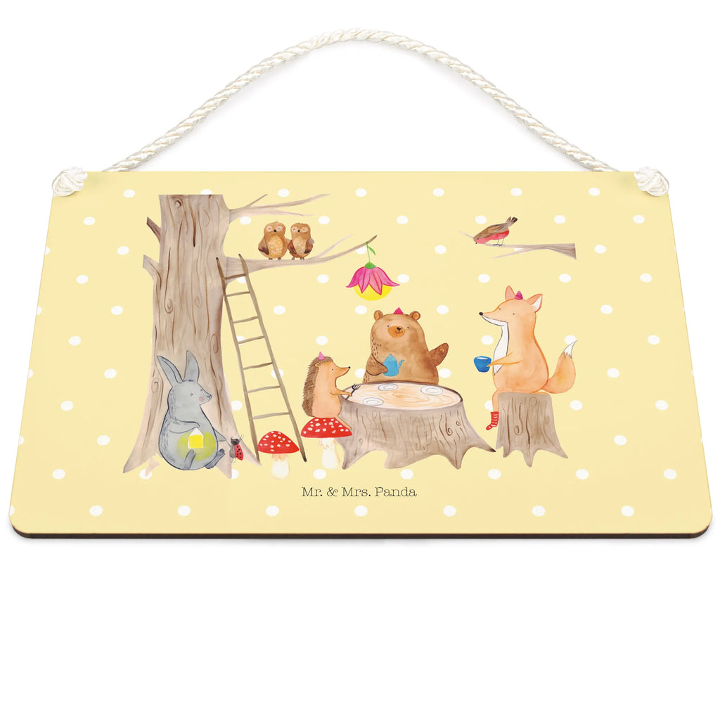 Decorative sign forest animals picnic small animals, cute, funny, cute animal motives, hand drawn, small world, funny sayings, good mood, happy, gifts, gift ideas, special gifts, animal lover, card, forest, forest animals, squirrel, hedgehog, picnic, fox, hare, mouse