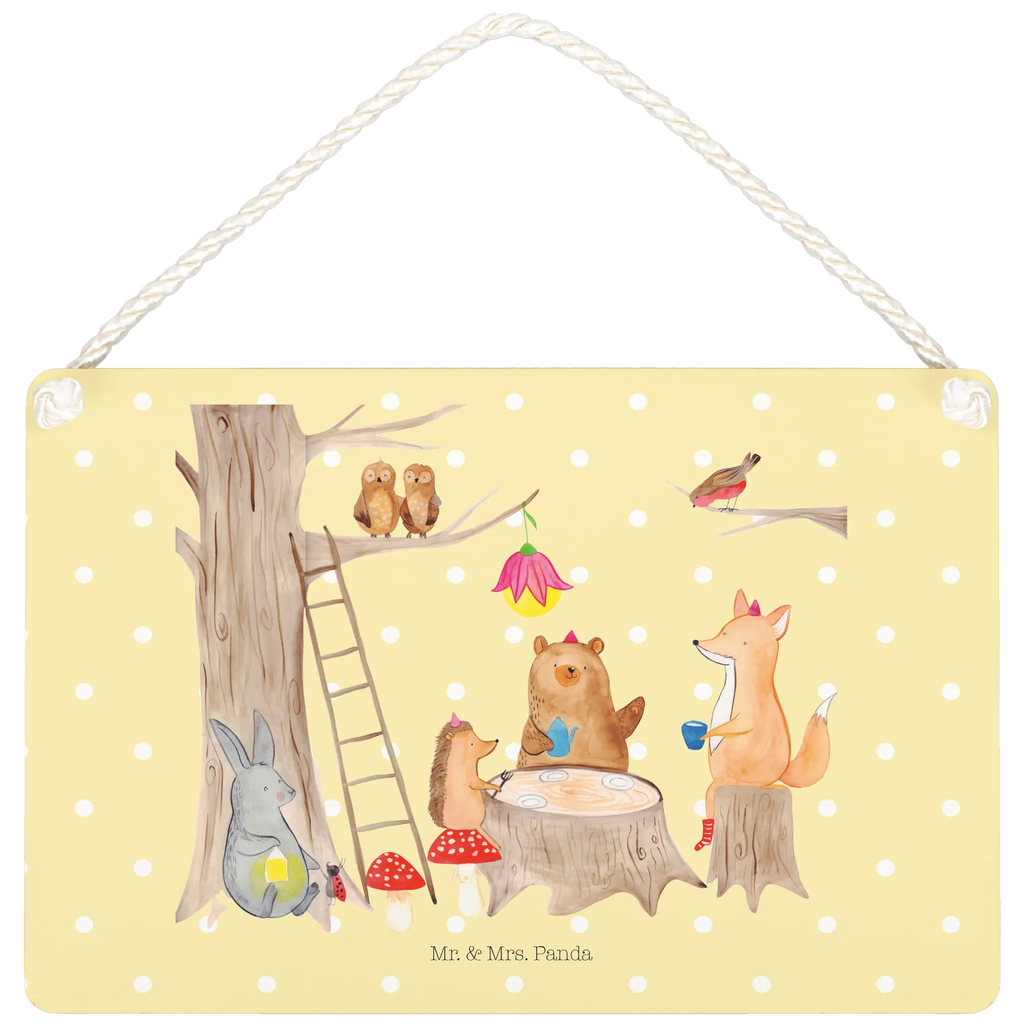 Decorative sign forest animals picnic small animals, cute, funny, cute animal motives, hand drawn, small world, funny sayings, good mood, happy, gifts, gift ideas, special gifts, animal lover, card, forest, forest animals, squirrel, hedgehog, picnic, fox, hare, mouse
