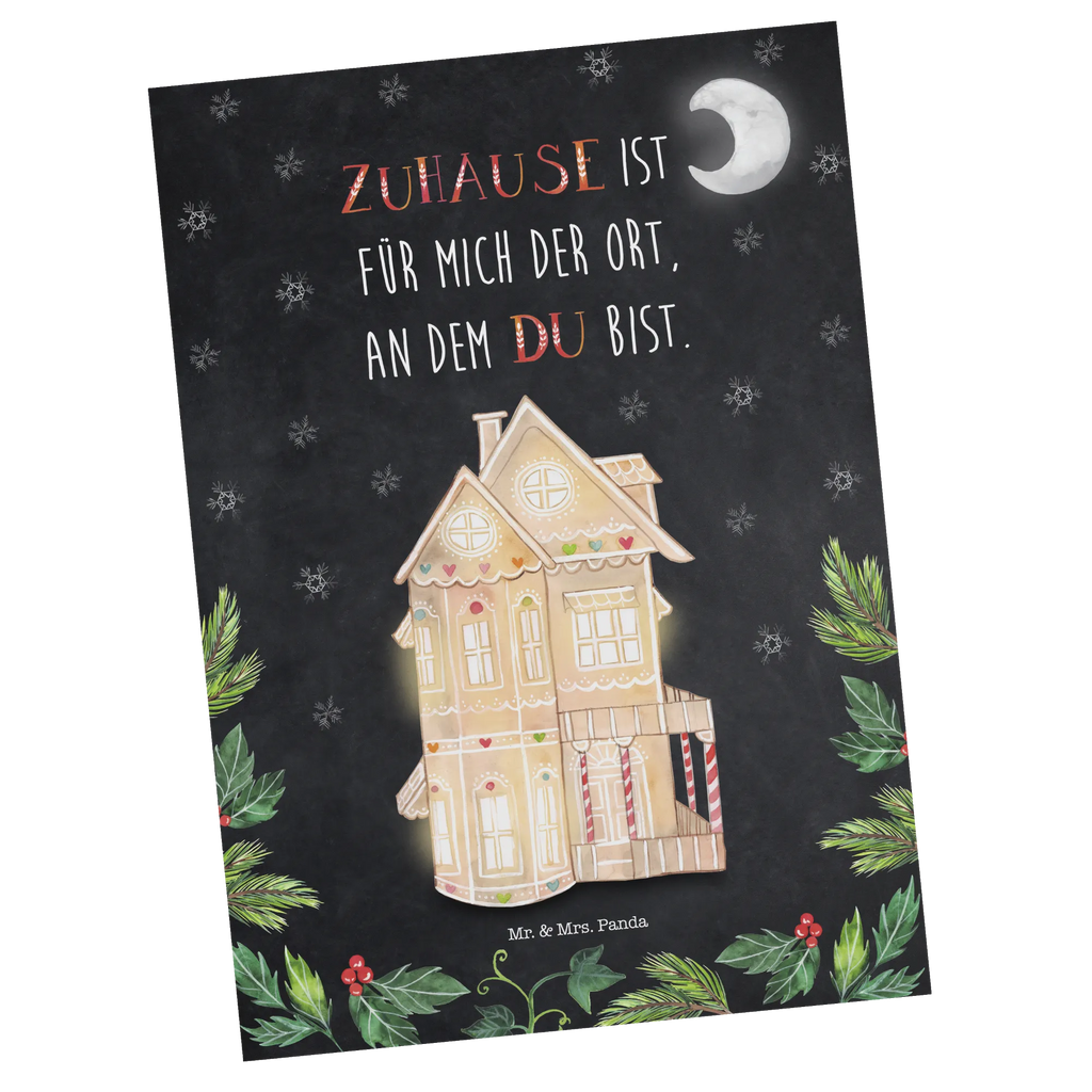 Postcard Gingerbread House paper, card, gift card, letter, invitation, invitation card, Postcard, postcards, gift, Winter, Christmas, Christmas time, snow