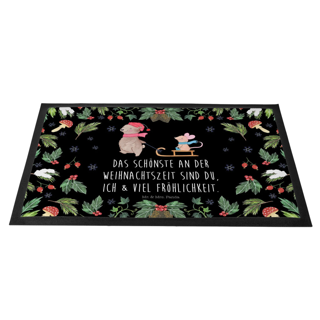 wycieraczka Niedźwiedź i Mysz sanie schmutzfangmatten, matte haustür, Sauberlaufmatte, Abtreter, Eingangsmatte, hausmatte, Schmutzfangmatte, Schuhabstreifer, Schmutzfangteppich, fußmatte, türmatten, Fußabstreifer, Eingangsteppich, Fußmatten, flurmatte, Schmutzmatte, außenmatte, Schmutzfänger, abstreifer, Türmatte, Fußabtreter, sauberlaufmatten, Haustürmatte, Türvorleger, Fussmatte, Abtretmatte, Nikolaus, Advent, Weihnachten, Heiligabend, Weihnachtsdeko, Wintermotiv, Winter
