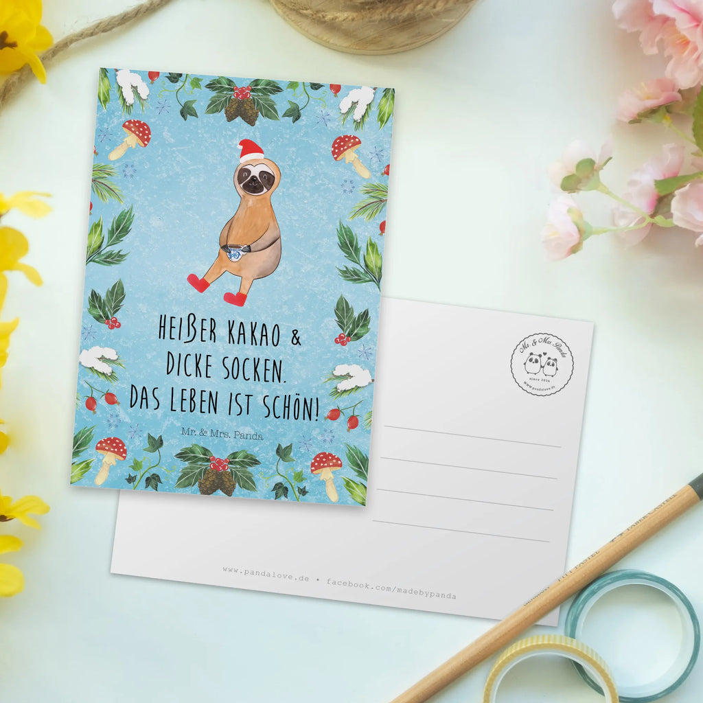 Postcard sloth cocoa Geburtstagskarte, Geschenkkarte, Einladung Geburtstag, Ansichtskarten, Einladungskarte, Einladungskarten Geburtstag, Dankeskarte, Karte, Grußkarte, Ansichtskarte, Einladung, Postkarte, Winter, Weihnachten, Weihnachtsdeko, Nikolaus, Advent, Heiligabend, Wintermotiv