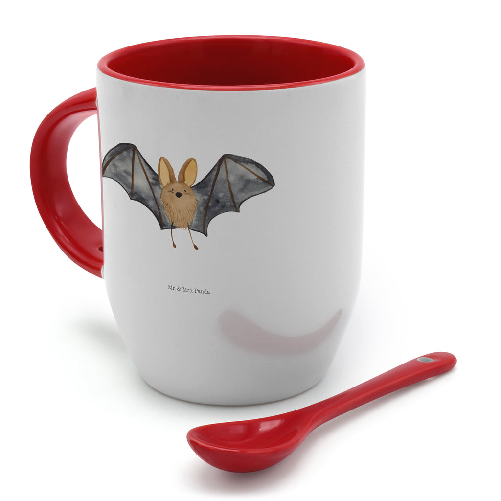 Tasse mit Löffel Fledermaus Flügel Tasse, Kaffeetasse, Tassen, Tasse mit Spruch, Kaffeebecher, Tasse mit Löffel, Tiermotive, Gute Laune, lustige Sprüche, Tiere