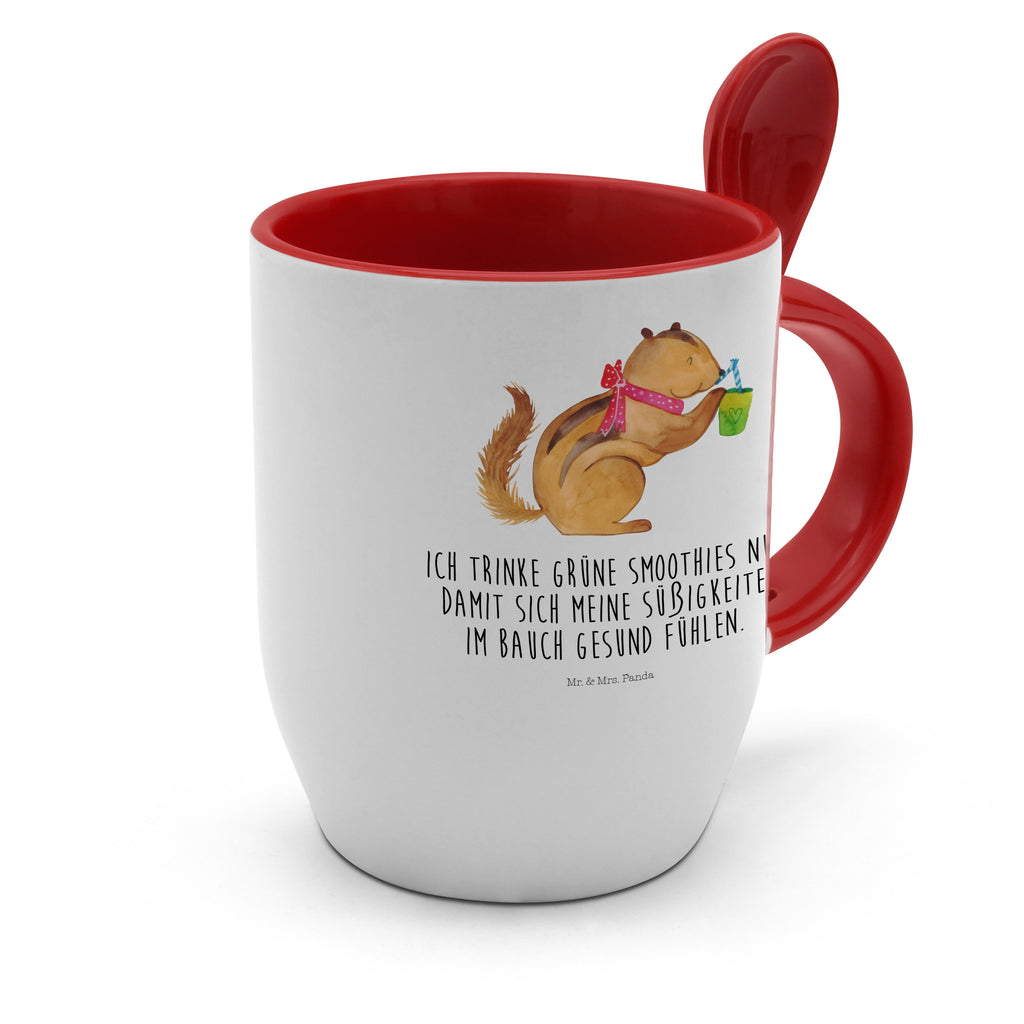 Tasse mit Löffel Eichhörnchen Smoothie Tasse, Kaffeetasse, Tassen, Tasse mit Spruch, Kaffeebecher, Tasse mit Löffel, Tiermotive, Gute Laune, lustige Sprüche, Tiere, Green Smoothies, Diät, Abnehmen, Streifenhörnchen, Eichhörnchen