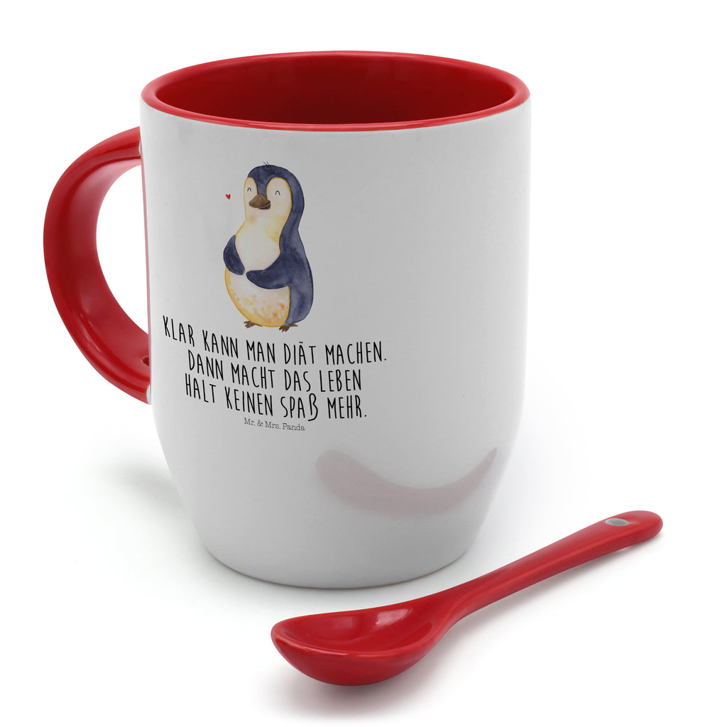 Tasse mit Löffel Pinguin Diät Tasse, Kaffeetasse, Tassen, Tasse mit Spruch, Kaffeebecher, Tasse mit Löffel, Pinguin, Pinguine, Diät, Abnehmen, Abspecken, Gewicht, Motivation, Selbstliebe, Körperliebe, Selbstrespekt