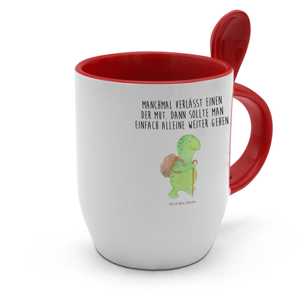 Tasse mit Löffel Schildkröte Wanderer Tasse, Kaffeetasse, Tassen, Tasse mit Spruch, Kaffeebecher, Tasse mit Löffel, Schildkröte, Schildkröten, Motivation, Motivationsspruch, Motivationssprüche, Neuanfang