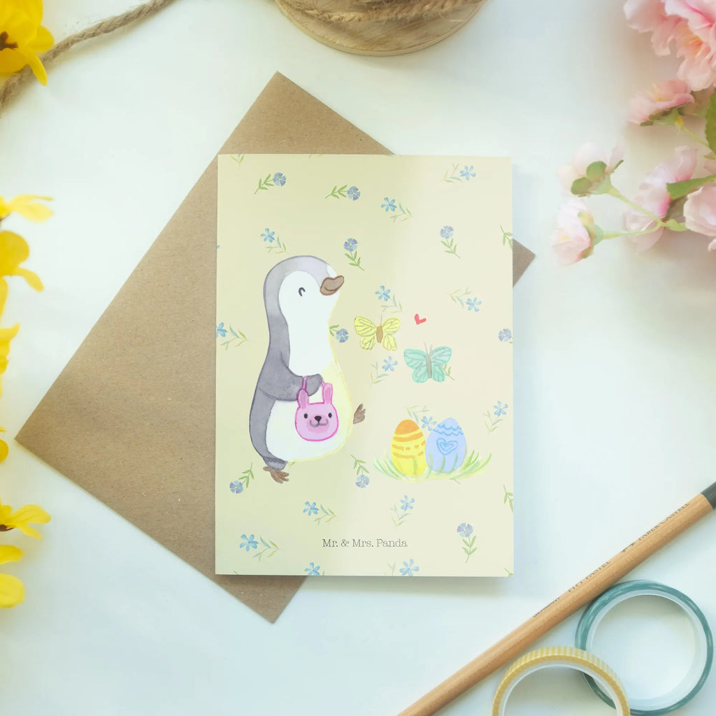 Greetings card penguin looking for eggs greeting card, birthday card, invitation card, folding card, wedding card, Easter, Easter bunny
