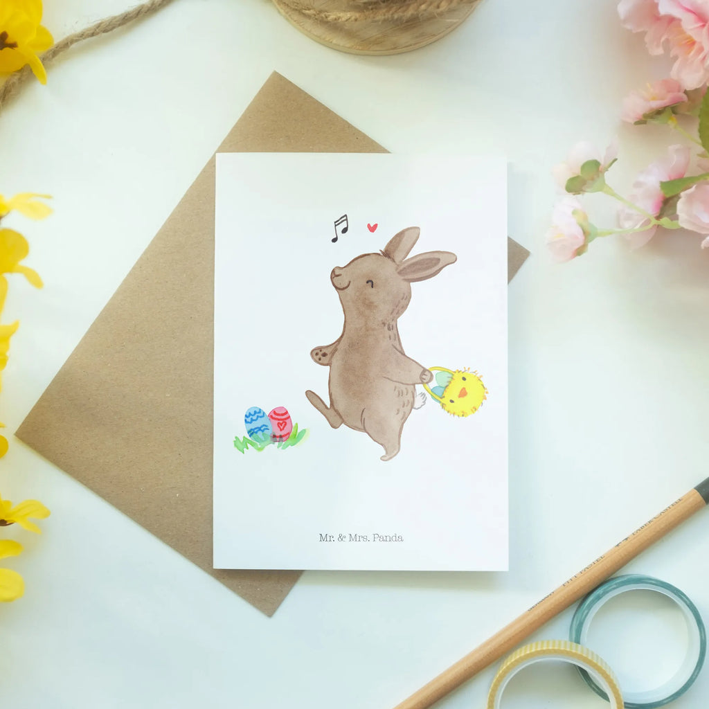 Greetings card Rabbits looking for eggs greeting card, folding card, invitation card, birthday card, wedding card, Easter, Easter bunny