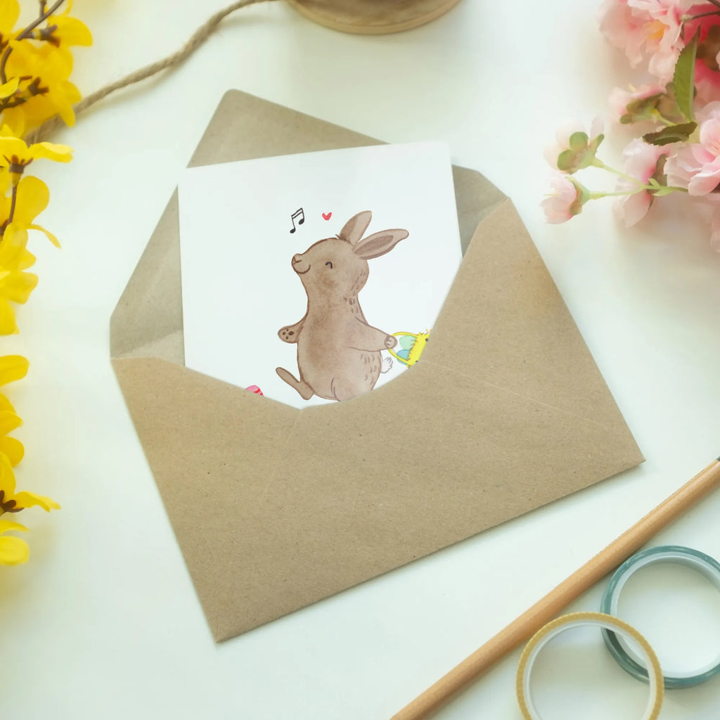 Greetings card Rabbits looking for eggs greeting card, folding card, invitation card, birthday card, wedding card, Easter, Easter bunny