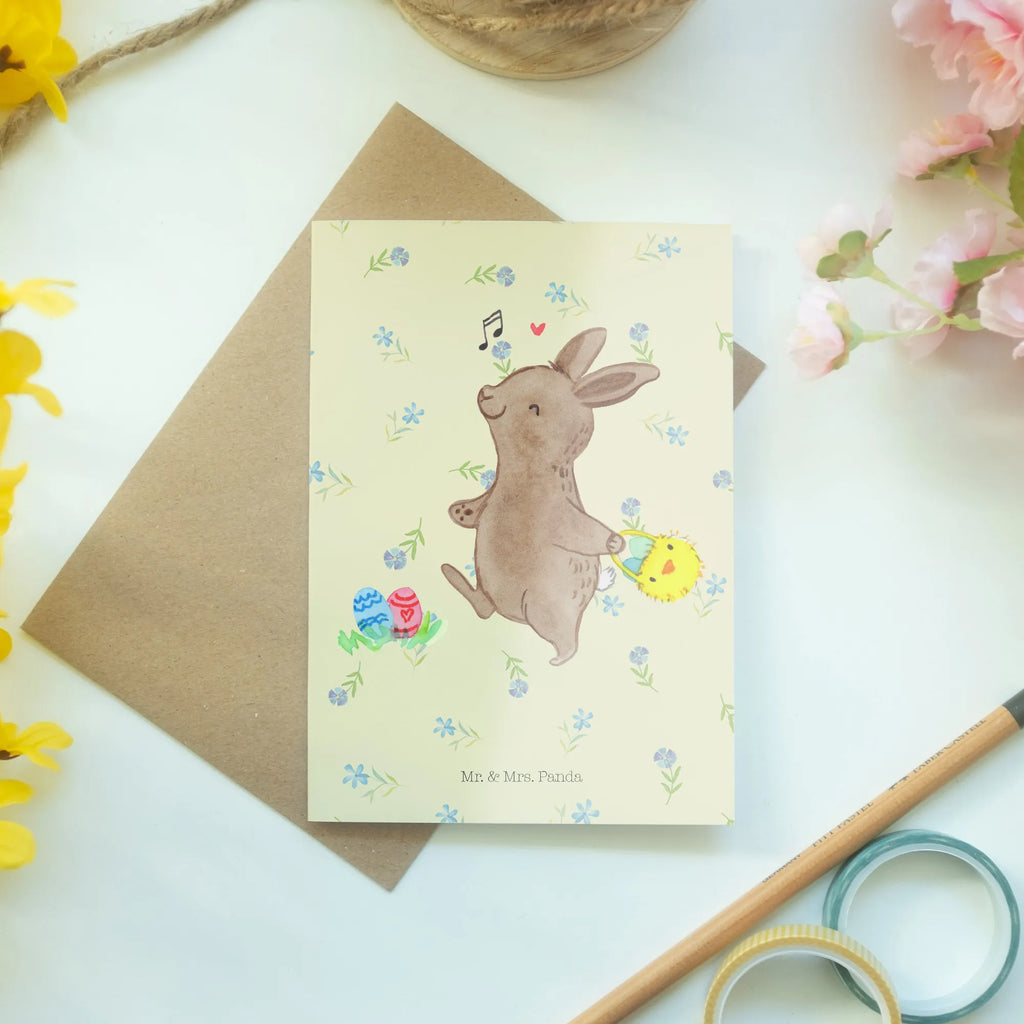 Greetings card Rabbits looking for eggs greeting card, folding card, invitation card, birthday card, wedding card, Easter, Easter bunny