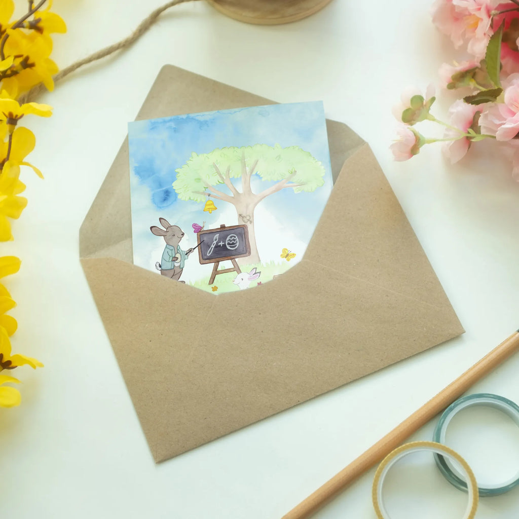 Greetings card Rabbits School greeting card, folding card, wedding card, birthday card, invitation card, Easter, Easter bunny