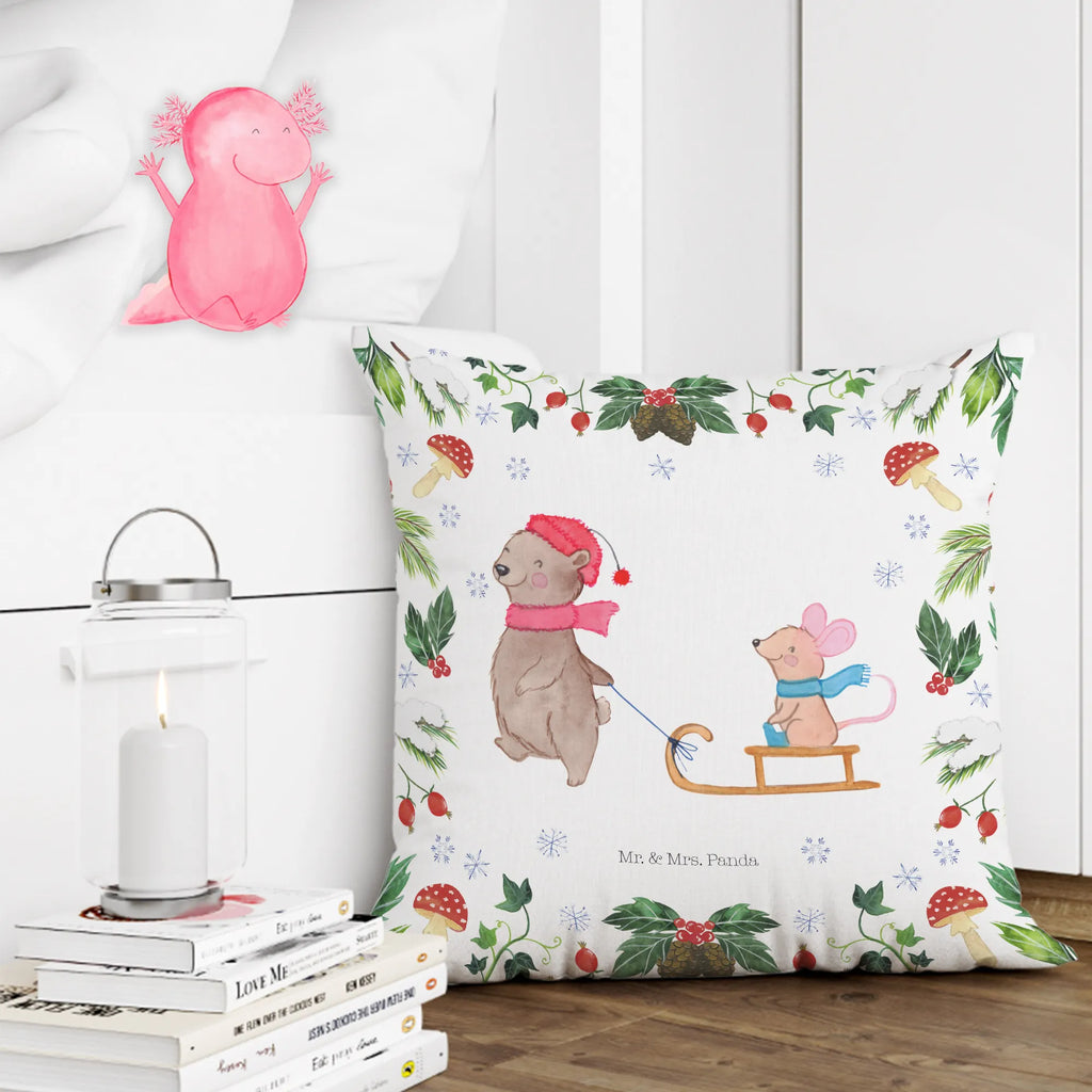 40x40 poduszka Niedźwiedź i Mysz sanie Sofakissen, Motivkissen, sofakissen, Dekokissen Sofa, Kissenhülle 40x40, Sofakissen 40x40, Kissenbezüge, Couchkissen, Kissenhülle, Kissen 40x40, Dekokissen 40x40, Zierkissen, Kissenbezug 40x40, Kopfkissen, sitzkissen, Dekokissen, Kopfkissen 40x40, Kissen 40x40 Waschbar, Kissen, Winter, Weihnachten, Weihnachtsdeko, Nikolaus, Advent, Heiligabend, Wintermotiv