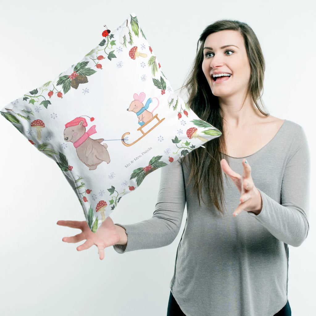 40x40 poduszka Niedźwiedź i Mysz sanie Sofakissen, Motivkissen, sofakissen, Dekokissen Sofa, Kissenhülle 40x40, Sofakissen 40x40, Kissenbezüge, Couchkissen, Kissenhülle, Kissen 40x40, Dekokissen 40x40, Zierkissen, Kissenbezug 40x40, Kopfkissen, sitzkissen, Dekokissen, Kopfkissen 40x40, Kissen 40x40 Waschbar, Kissen, Winter, Weihnachten, Weihnachtsdeko, Nikolaus, Advent, Heiligabend, Wintermotiv