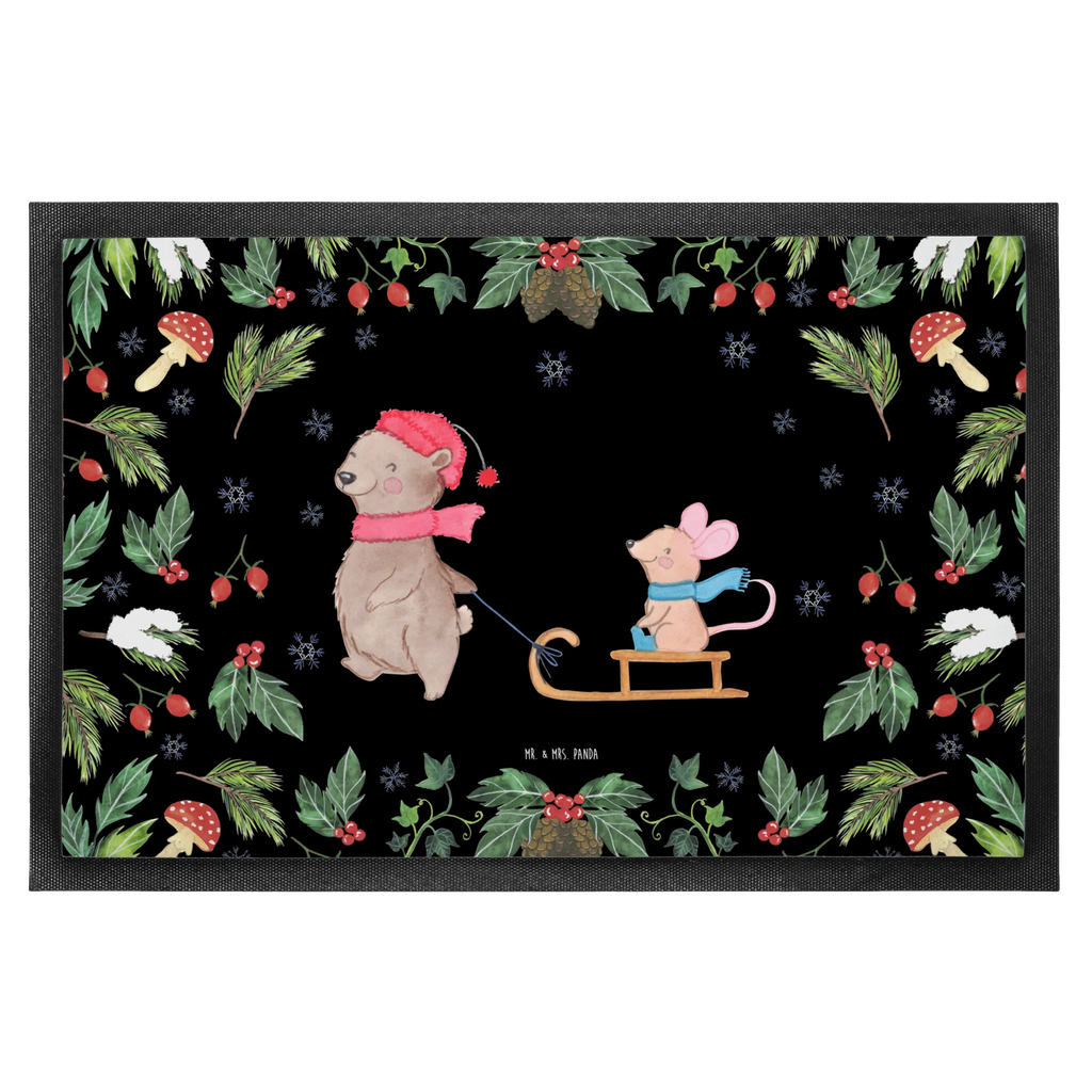 wycieraczka Niedźwiedź i Mysz sanie schmutzfangmatten, matte haustür, Sauberlaufmatte, Abtreter, Eingangsmatte, hausmatte, Schmutzfangmatte, Schuhabstreifer, Schmutzfangteppich, fußmatte, türmatten, Fußabstreifer, Eingangsteppich, Fußmatten, flurmatte, Schmutzmatte, außenmatte, Schmutzfänger, abstreifer, Türmatte, Fußabtreter, sauberlaufmatten, Haustürmatte, Türvorleger, Fussmatte, Abtretmatte, Nikolaus, Advent, Weihnachten, Heiligabend, Weihnachtsdeko, Wintermotiv, Winter