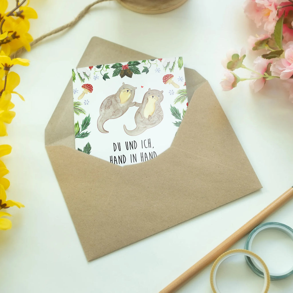 Kartka okolicznościowa wydra Stoisko z grzanym winem Hochzeitskarte, Karte, Geburtstagskarte, Klappkarte, Glückwunschkarte, Ansichtskarten, Einladungskarte, Grußkarte, Winter, Weihnachten, Weihnachtsdeko, Nikolaus, Advent, Heiligabend, Wintermotiv