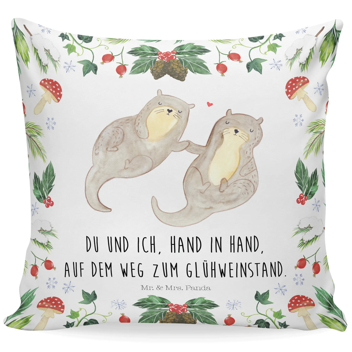 Cushion otter mulled wine stand sofa, 40 x 40, soft, bed, pad, fluffy, pillow case, Pillow, bedroom, settee, 40x40, couch, cushion, pillows, Winter, Christmas, Christmas time, snow