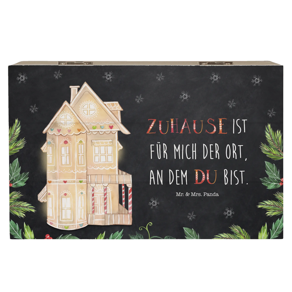 Skrzynia drewniana Piernikowy domek zimowy motyw, Zima, Boże Narodzenie, Mikołaj, Adwent, Wigilia, dekoracje świąteczne